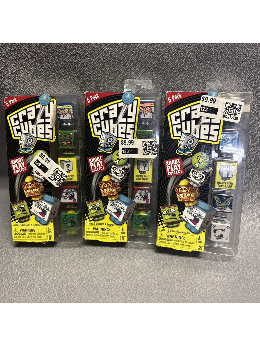 Crazy Cubes 5 Pack (4 & 1 Mystery Cube) LOT OF 3 Spin Master Medieval Arctic